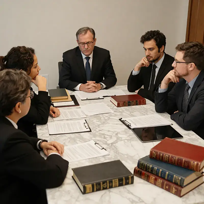 Abogados de Servicios Integrales AVIR en una junta de negocios alrededor de una mes de trabajo